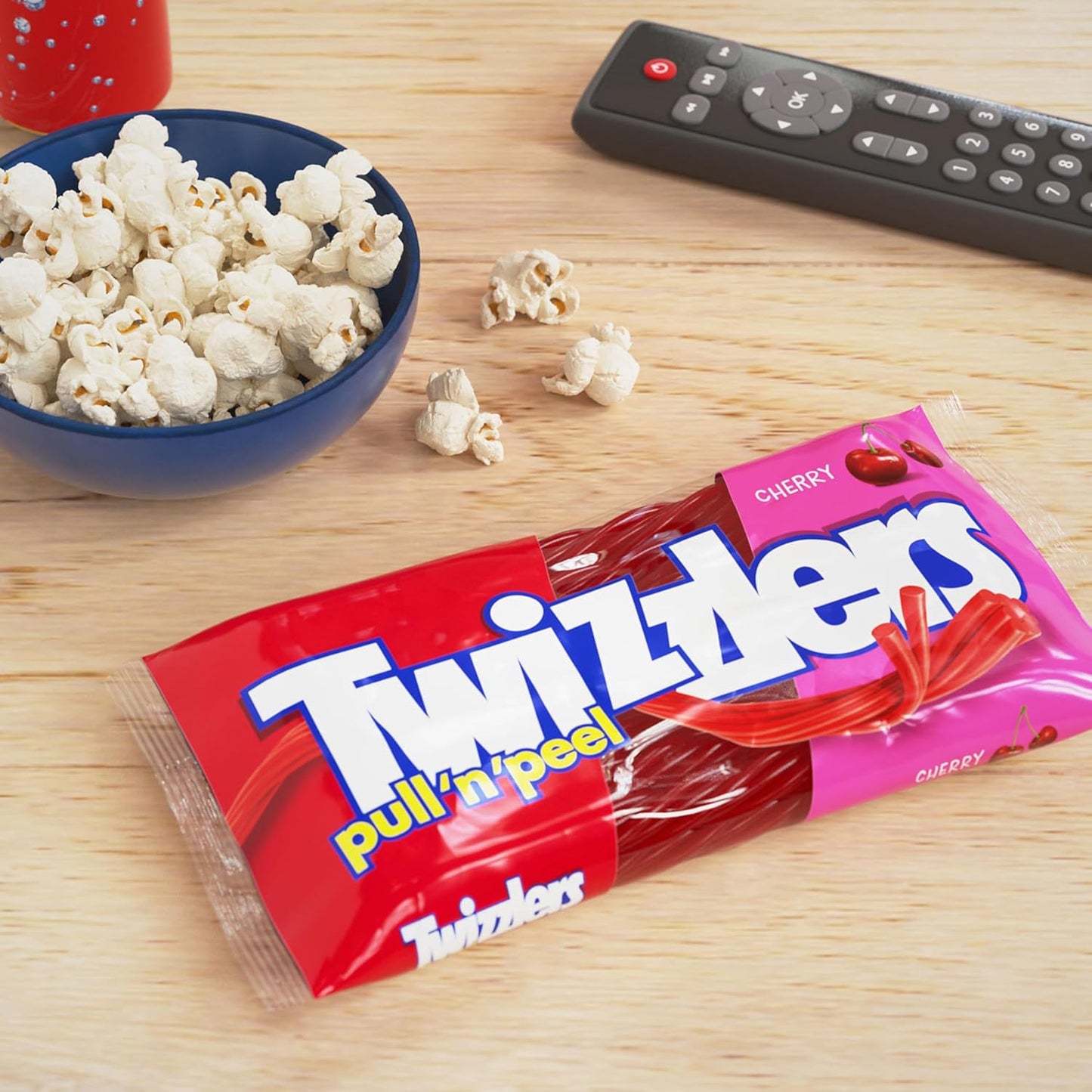 TWIZZLERS PULL 'N' PEEL Cherry Flavored Licorice Style, Chewy Candy Bag, 14 oz
