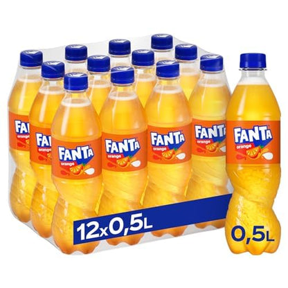 European Fanta Orange Soda Case of Bottles 12 x 500 ml
