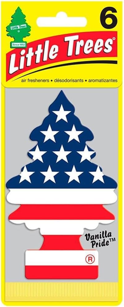 LITTLE TREES Car Air Freshener | Hanging Paper Tree for Home or Car | Vanilla Pride | 6 Pack