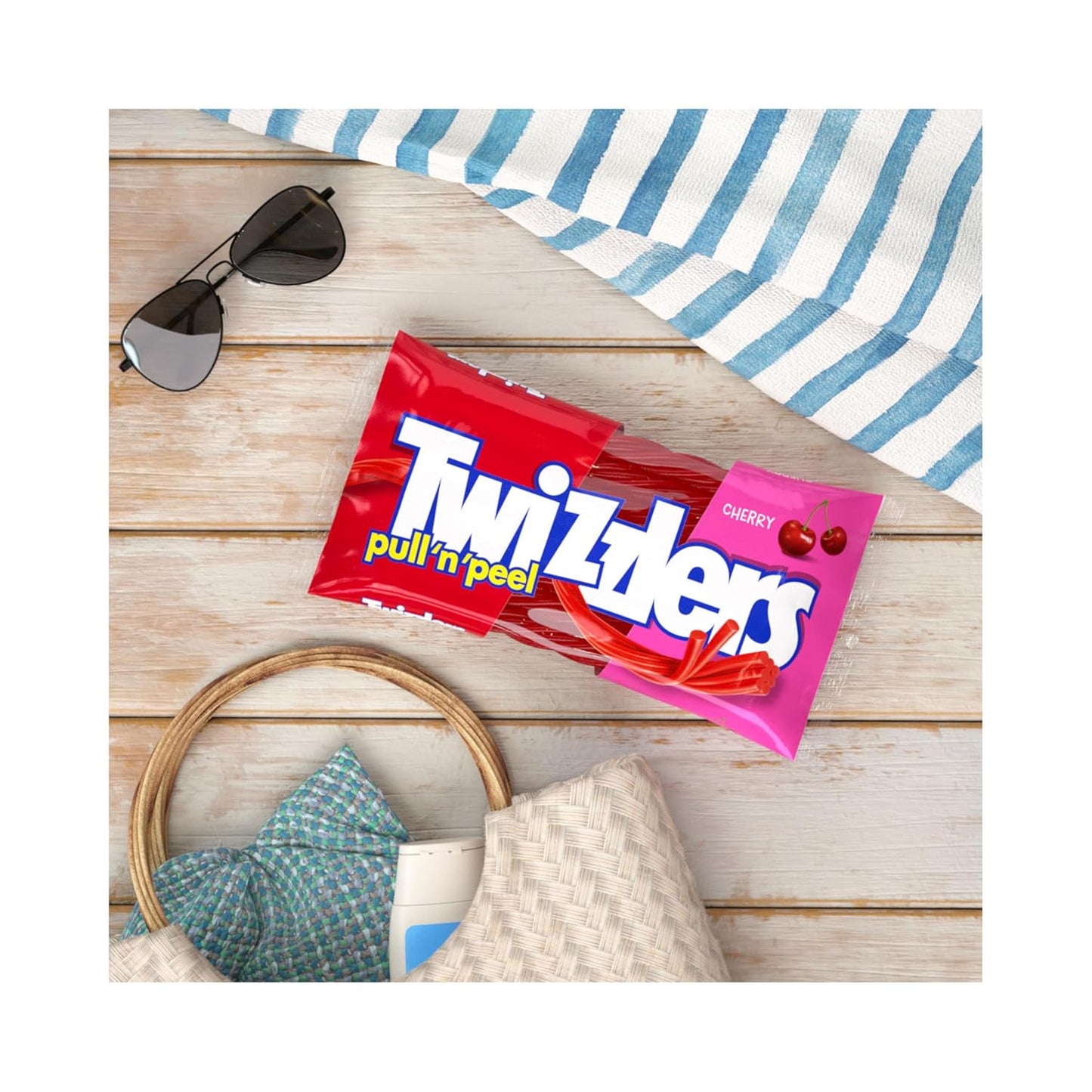 TWIZZLERS PULL 'N' PEEL Cherry Flavored Licorice Style, Chewy Candy Bag, 14 oz