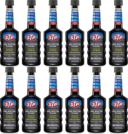 STP Fuel Injector Cleaner, Super Concentrated, Bottles, 5.25 Fl Oz, Pack of 12