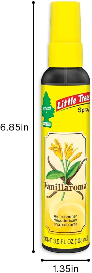 LITTLE TREES Car Air Freshener | Spray Provides a Long-Lasting Scent for Auto or Home | On-the-go Freshness | Vanillaroma, 6 Air Fresheners