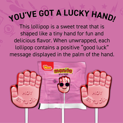 Vero Manita 40 ct Bag, Strawberry & Cherry Flavored Lollipop