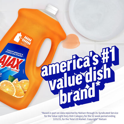 Ajax Ultra Liquid Dish Soap Orange Scent, Triple Action, 90 fl oz Bottle