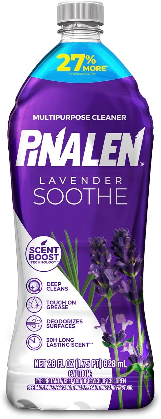 PINALEN Max Aromas Multipurpose Cleaner - Lavender Soothe Scent - 28 fl oz - All Purpose Cleaner for Kitchen, Bathroom, Floors & Surfaces