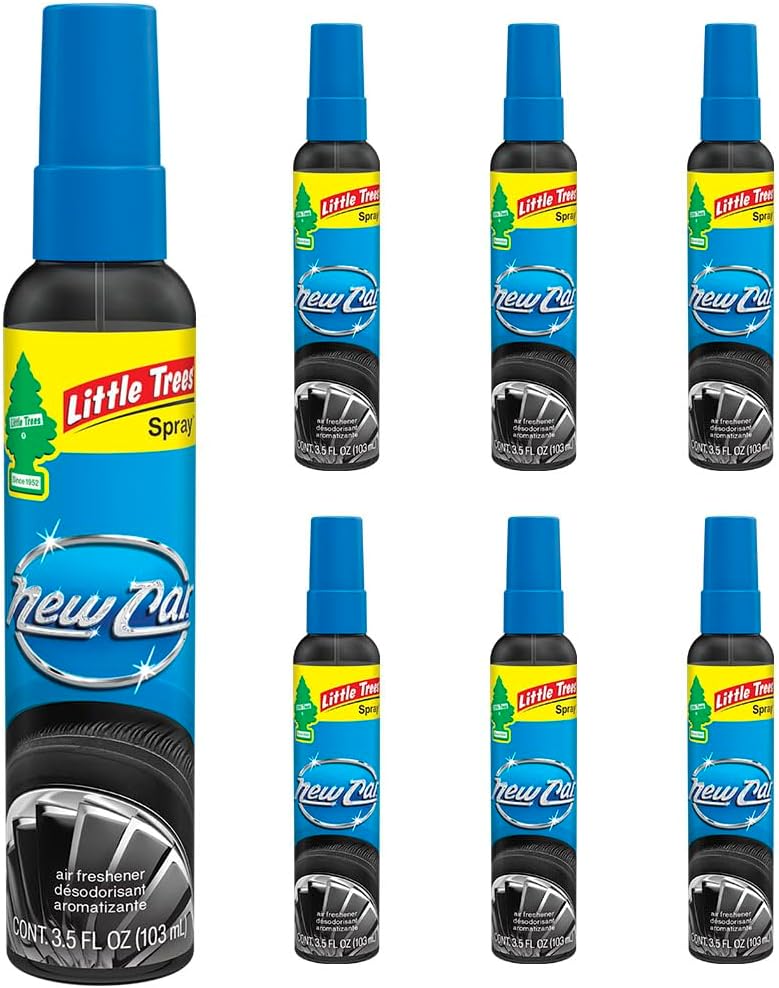 LITTLE TREES Car Air Freshener | Spray Provides a Long-Lasting Scent for Auto or Home | On-the-go Freshness | New Car Scent, 6 Air Fresheners