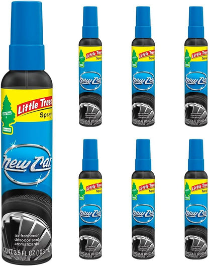LITTLE TREES Car Air Freshener | Spray Provides a Long-Lasting Scent for Auto or Home | On-the-go Freshness | New Car Scent, 6 Air Fresheners