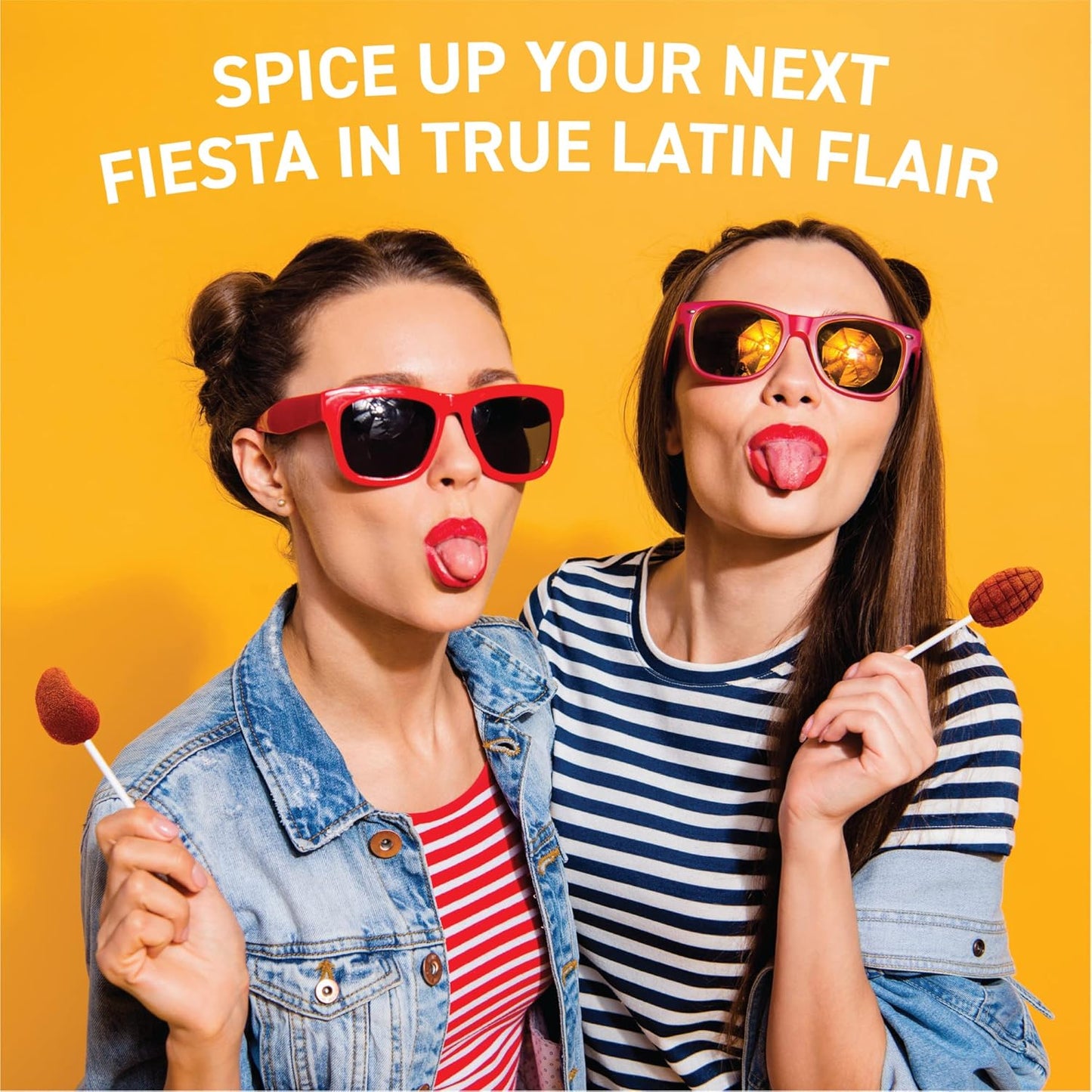 Vero Mango Lollipops Coated with Chili Powder, Hot and Sweet Candy Treat, Artificially Flavored, Net Wt. 5.6 Ounces, 10 Count Bag (Pack of 5)