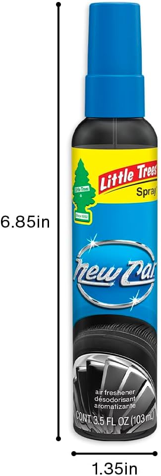 LITTLE TREES Car Air Freshener | Spray Provides a Long-Lasting Scent for Auto or Home | On-the-go Freshness | New Car Scent, 6 Air Fresheners