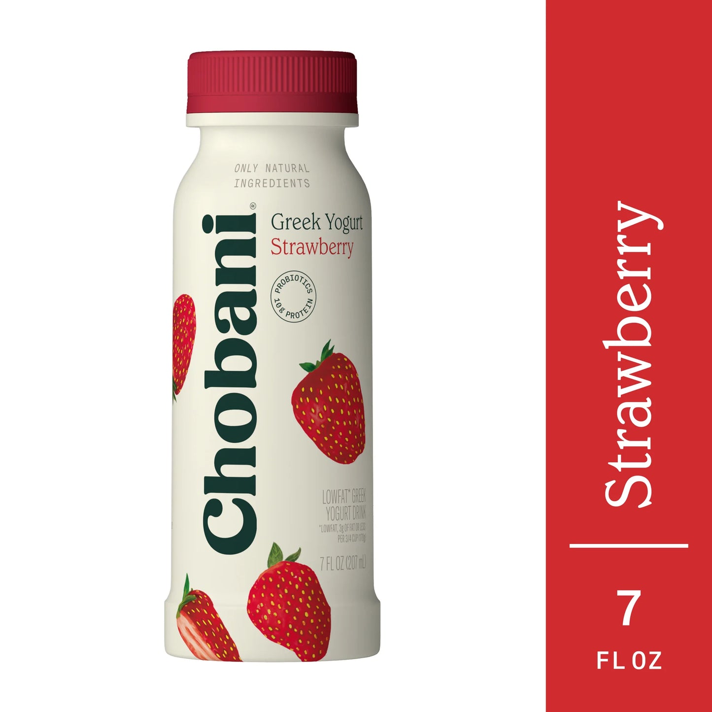 Chobani Low-Fat Greek Yogurt Drink Strawberry 7 fl oz Bottle