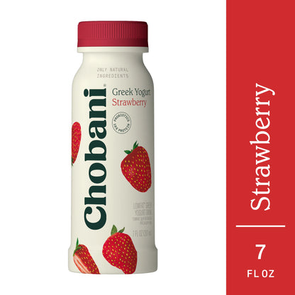 Chobani Low-Fat Greek Yogurt Drink Strawberry 7 fl oz Bottle
