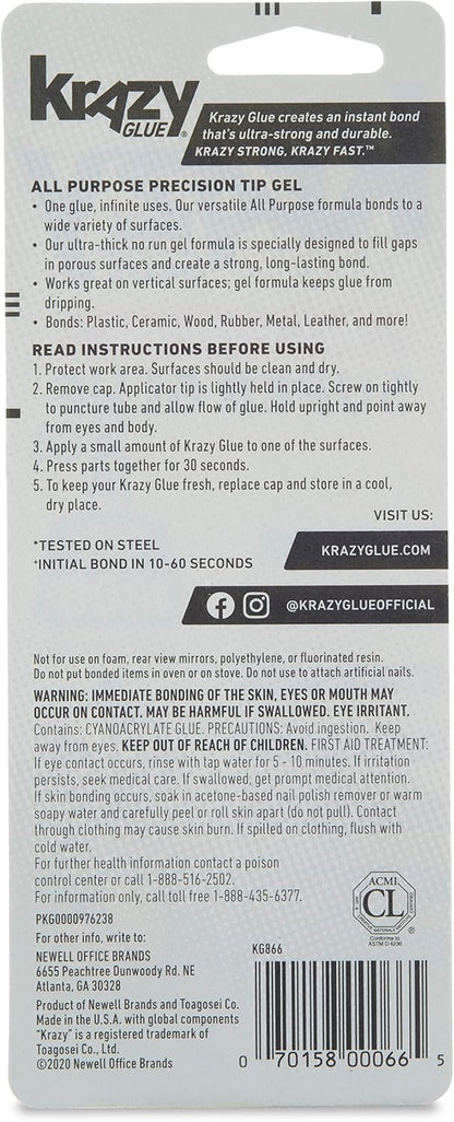 Krazy Glue, All Purpose Gel, Precision Tip, 2 g (Pack of 2)