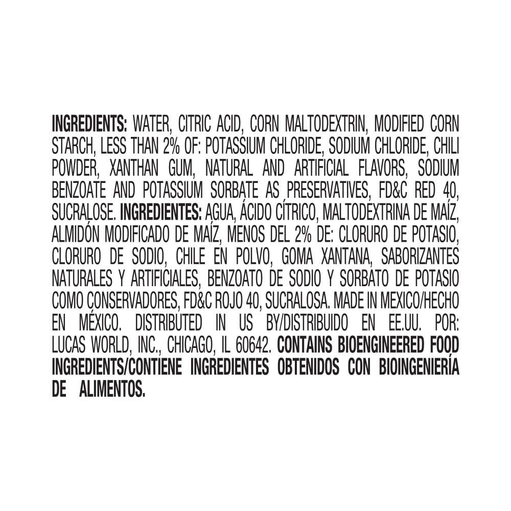 Lucas Gusano Fuego Fruity Chamoy Flavored Liquid Extra Hot Candy, 1.26oz - 10 Pieces Pack for Treats, Fruit, Snack, Parties, Piñatas