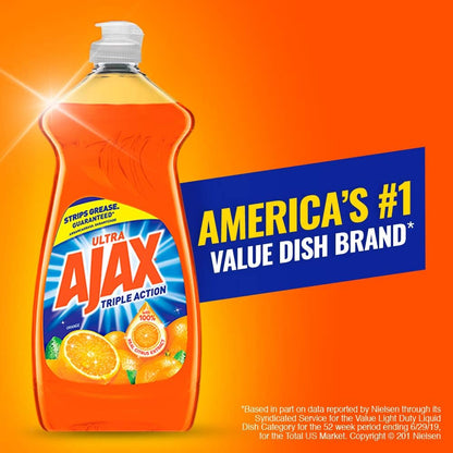 Ajax Triple-Action Dishwashing Liquid, 52 Oz, Orange (Pack of 4)