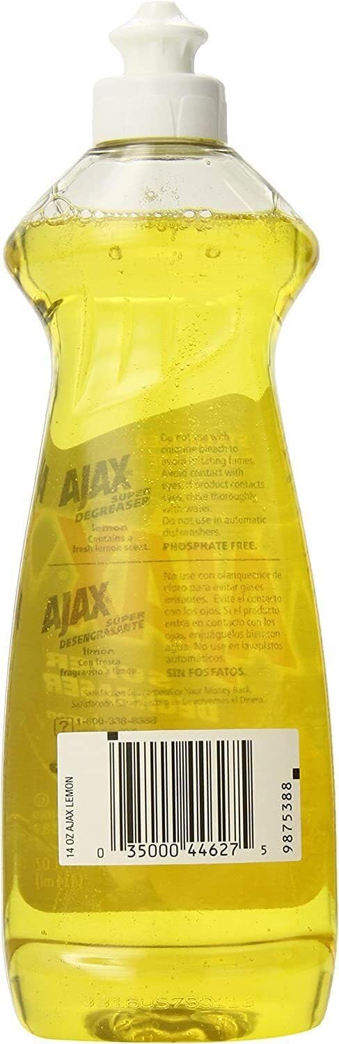 Ajax Super Degreaser Dish Liquid, Lemon, 28 Ounce -Pack of 4