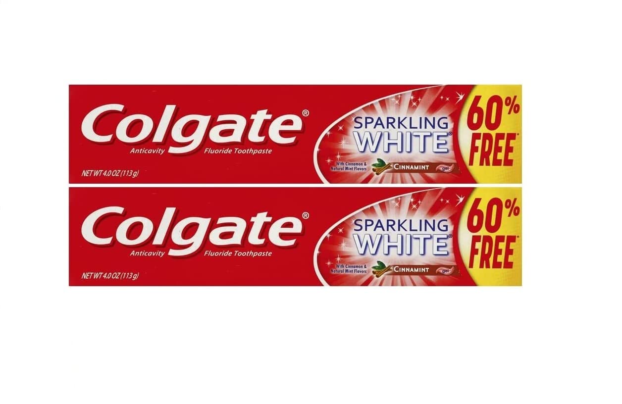 Colgate Sparkling White Cinnamint 4.0 Ounces (2 Pack) Toothpaste