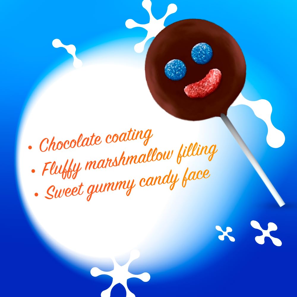 Ricolino Mini Paleta Payaso Chocolate Covered Marshmallow Lollipop (15 Count) -Coated Marshmallows Lollipops - Mexican Suckers, Hispanic Perfect for Birthdays, Gifts, and More