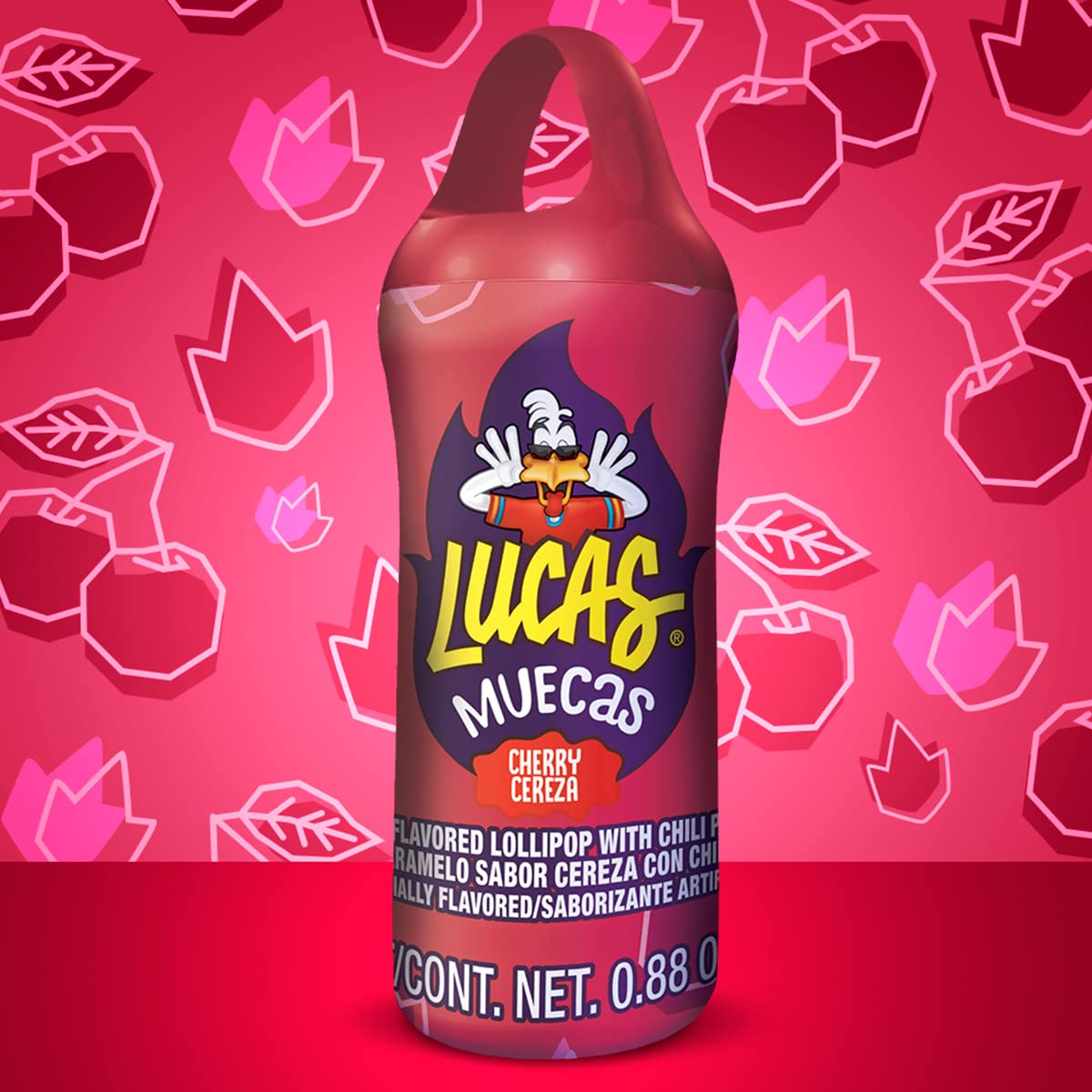 Lucas Muecas Cherry Flavor Lollipop With Chili Powder, 8.8 Ounce