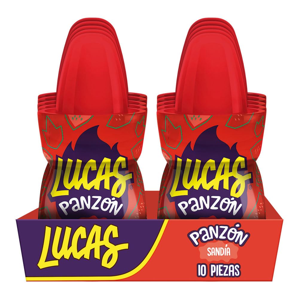 Lucas Panzon Watermelon hard candy and chamoy liquid candy 10 Authentic Mexican Candy With Free Kinder Bar