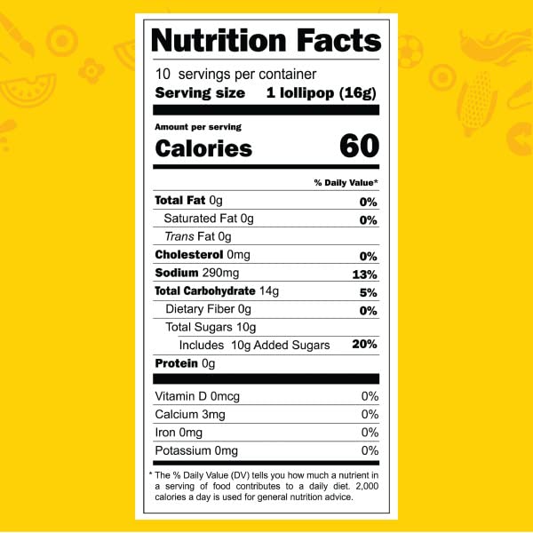 Vero Mango Flavored Lollipops Coated with Chili Powder 10 Count Bag (Net Wt. 5.6 Ounces) - Individually Wrapped Mexican Candy for Piñatas, Halloween, and More.