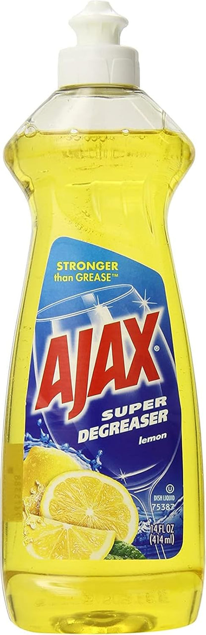 Ajax Super Degreaser Dish Liquid, Lemon, 28 Ounce -Pack of 4