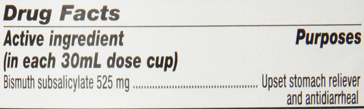 Pepto Bismol Original Liquid 5 Symptom Medicine - Including Upset Stomach and Diarrhea Relief 8 oz (Packaging May Vary) (Pack of 2)