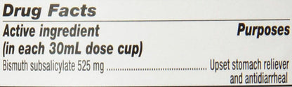 Pepto Bismol Original Liquid 5 Symptom Medicine - Including Upset Stomach and Diarrhea Relief 8 oz (Packaging May Vary) (Pack of 2)