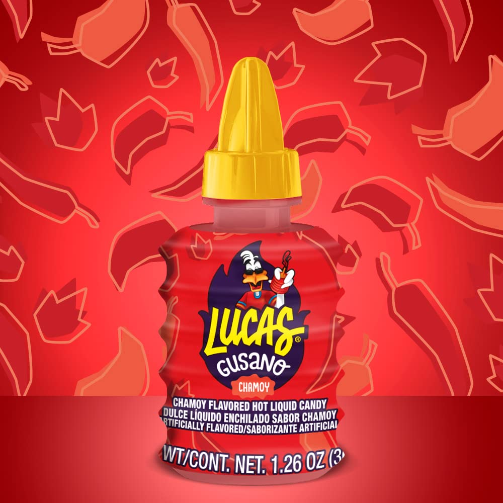 Lucas Chamoy Flavored Hot Liquid Candy, Gusano, 10 Pieces, 1.26 Ounces (Pack Of 10)