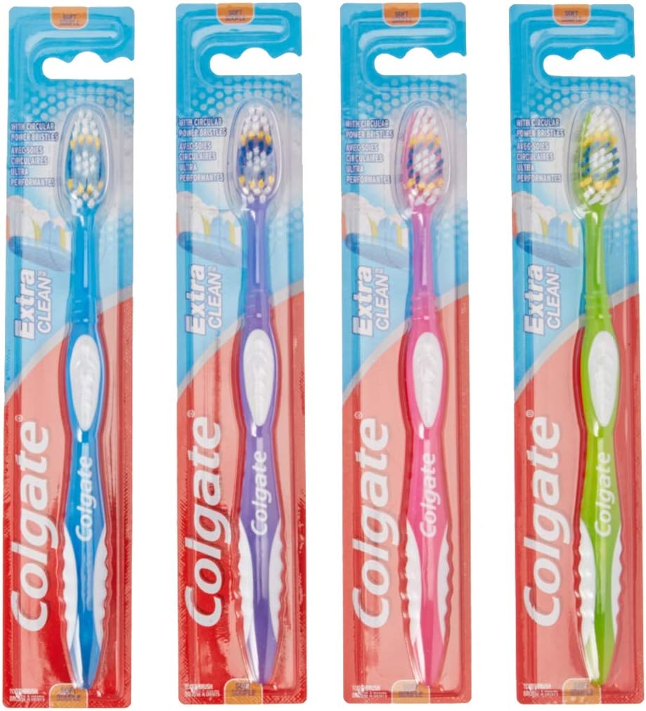 Colgate Extra Clean Full Head Toothbrush, Soft, Assorted Colors (Pack of 12)