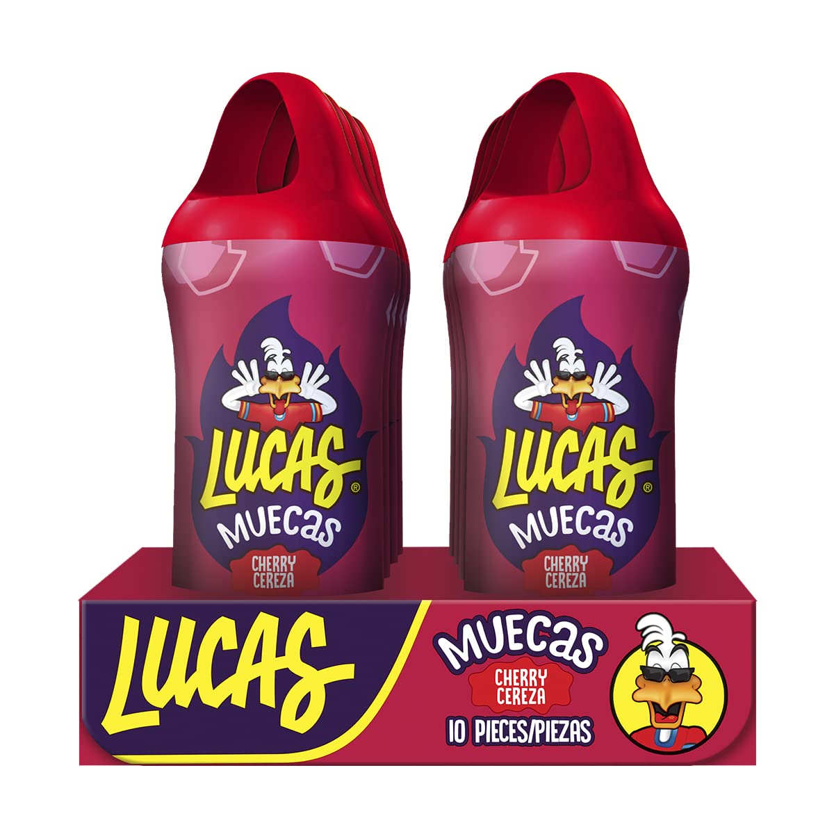 Lucas Muecas Cherry Flavor Lollipop With Chili Powder, 8.8 Ounce