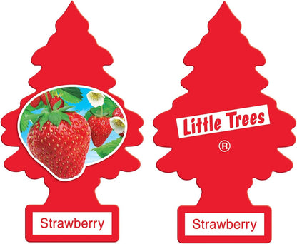 LITTLE TREES Car Air Freshener | Hanging Paper Tree for Home or Car | Strawberry | 6 Pack