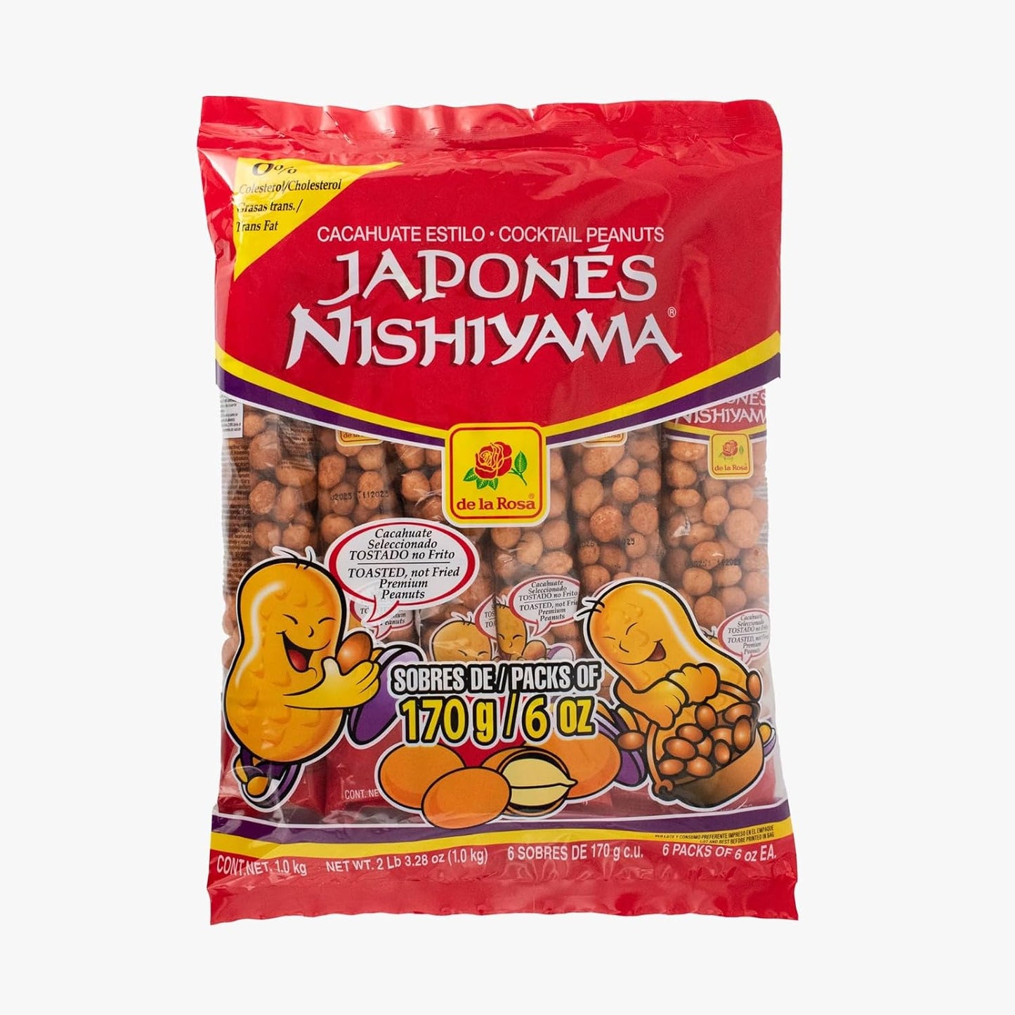 Cacahuate De La Rosa Estilo Japones Cocktail Japanese Peanuts 6 pockets (6 pckts) 2 Lbs