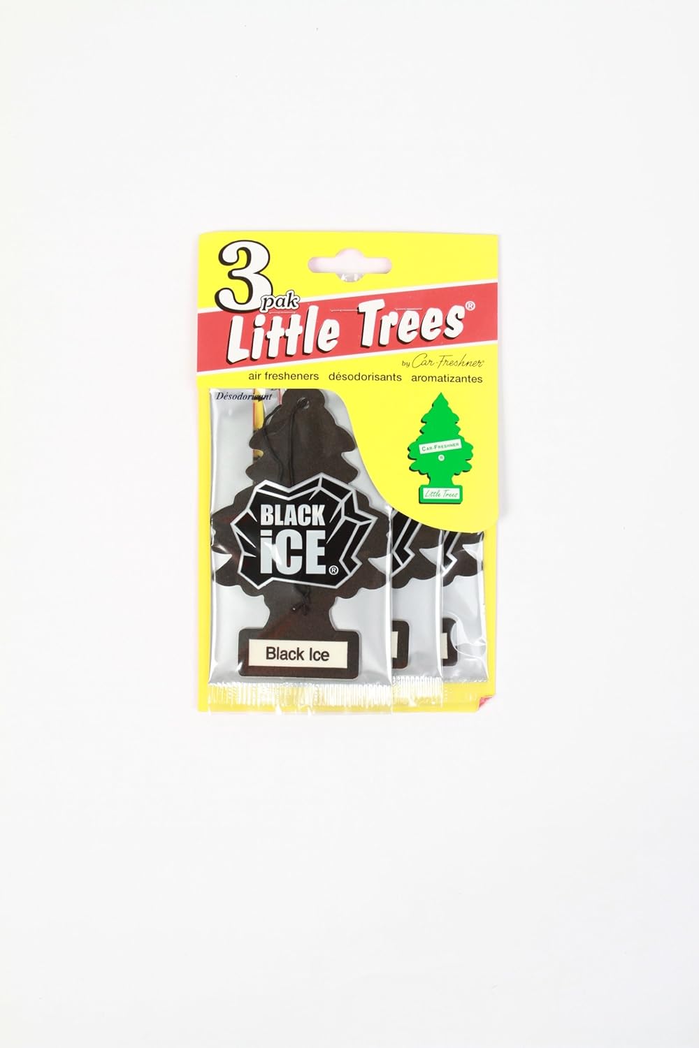 LITTLE TREES Car Air Freshener | Hanging Paper Tree for Home or Car | Black Ice | 10 Pack