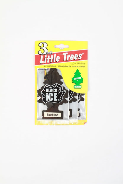LITTLE TREES Car Air Freshener | Hanging Paper Tree for Home or Car | Black Ice | 10 Pack