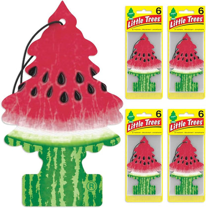 LITTLE TREES Car Air Freshener | Hanging Tree Provides Long Lasting Scent for Auto and Home | Watermelon, 24 Air Fresheners