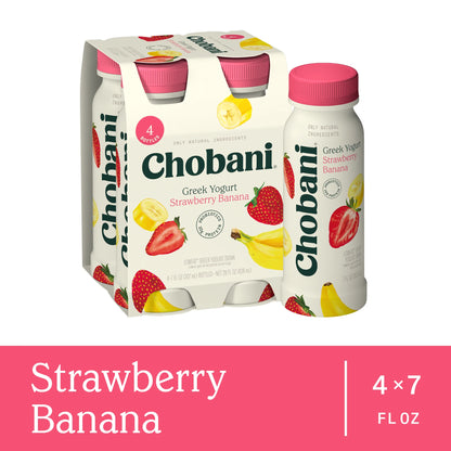 Chobani Low-Fat Greek Yogurt Strawberry Banana 7 fl oz 4 Pack