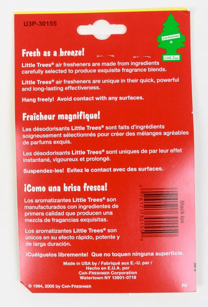 LITTLE TREES Car Air Freshener | Hanging Paper Tree for Home or Car | Black Ice | 10 Pack