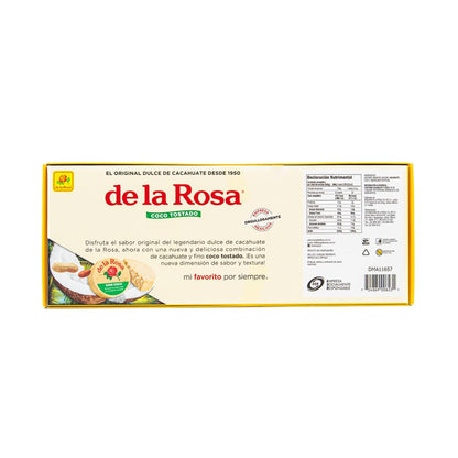 Mazapan Toasted Coconut De La Rosa (30 Pieces) 630 grams the traditional and classical well know Marzipan with a tropical twist Mexican candy fancy snacks soft tasty delicious