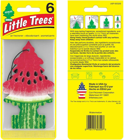 LITTLE TREES Car Air Freshener | Hanging Tree Provides Long Lasting Scent for Auto and Home | Watermelon, 24 Air Fresheners
