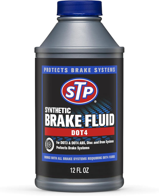 STP Synthetic Brake Fluid, Dot 4 Brake Fluid Protects Brake Systems, ABS, Disc and Drum Systems, 12 Oz, STP
