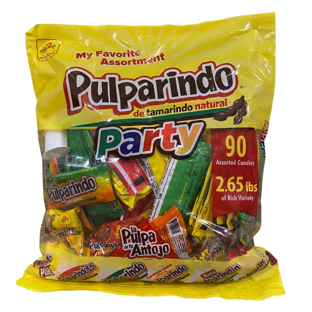 Pulparindo Party Bag- Pulparindo Mexican candy mix assortment - 90 count 2.65lbs. Dulces Mexicanos.