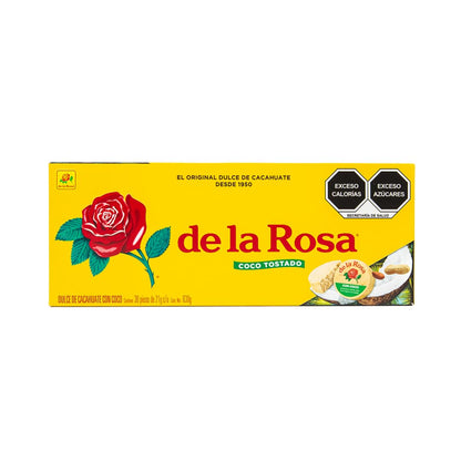 Mazapan Toasted Coconut De La Rosa (30 Pieces) 630 grams the traditional and classical well know Marzipan with a tropical twist Mexican candy fancy snacks soft tasty delicious
