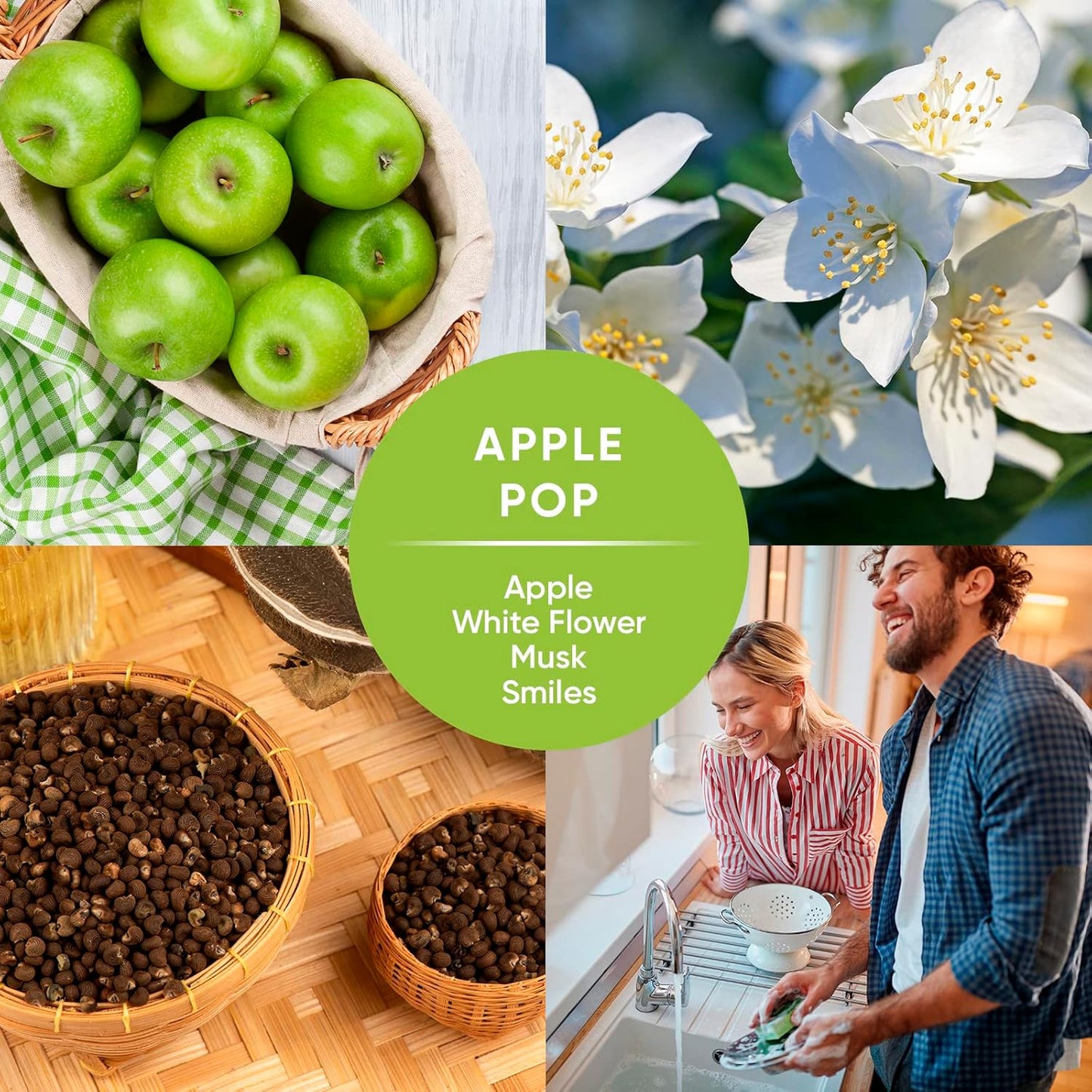 PINALEN Dishwashing Liquid Soap - Apple Pop Scent - 25.3 fl oz - Active Foam Dish Soap - Removes Grease & Stuck-On Food - Safe for Sensitive Skin