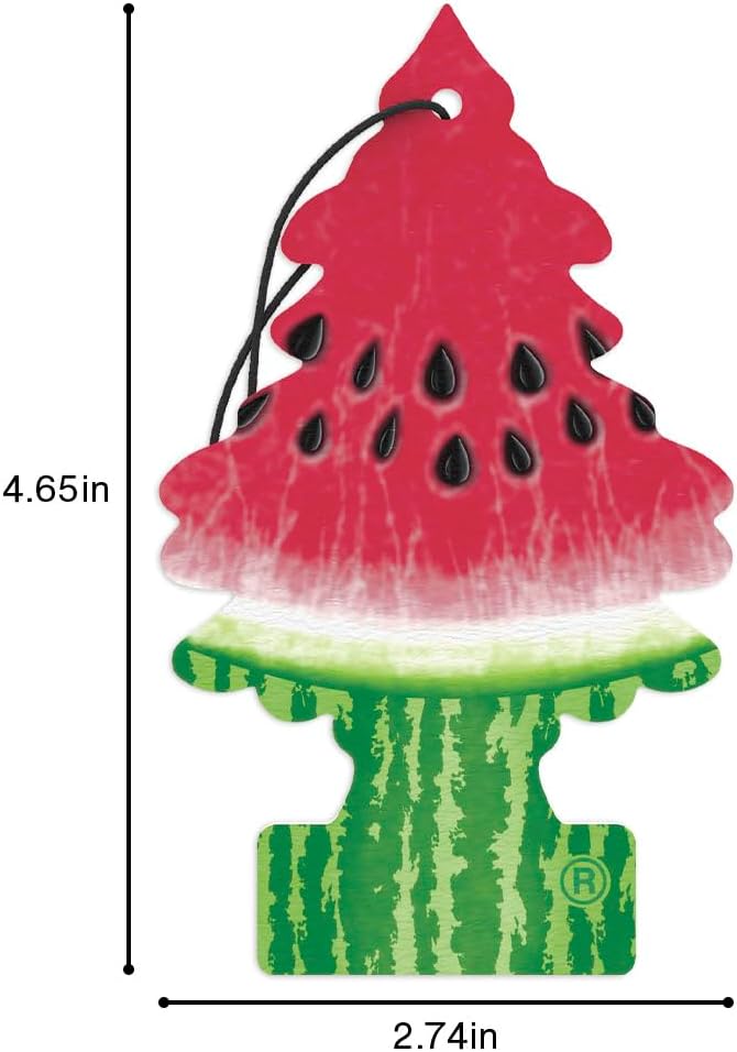 LITTLE TREES Car Air Freshener | Hanging Tree Provides Long Lasting Scent for Auto and Home | Watermelon, 24 Air Fresheners