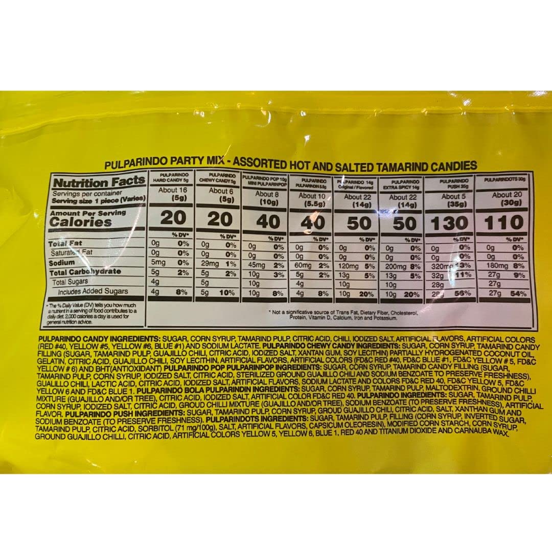 Pulparindo Party Bag- Pulparindo Mexican candy mix assortment - 90 count 2.65lbs. Dulces Mexicanos.
