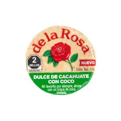 Mazapan Toasted Coconut De La Rosa (30 Pieces) 630 grams the traditional and classical well know Marzipan with a tropical twist Mexican candy fancy snacks soft tasty delicious