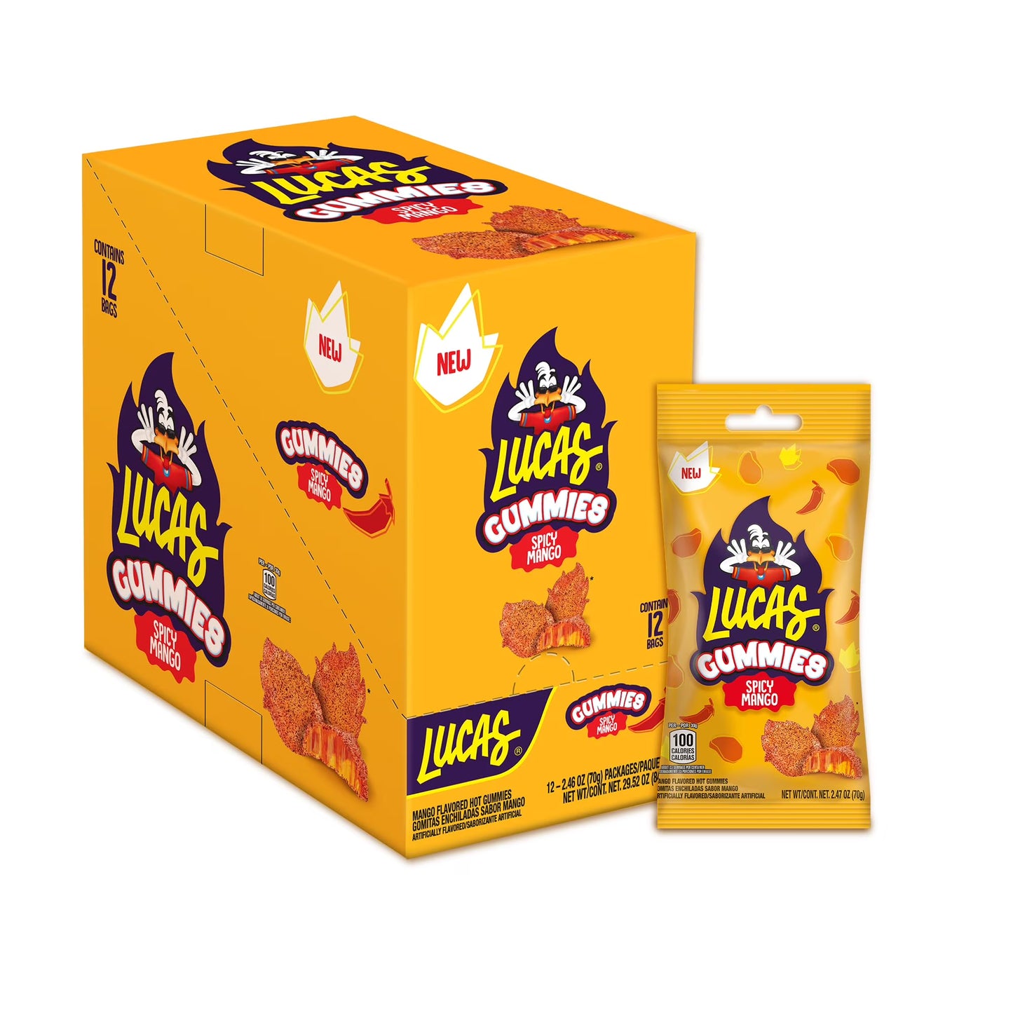 Lucas Spicy Gummies Mango AKF18 Flavored 12 pack, 29.6OZ