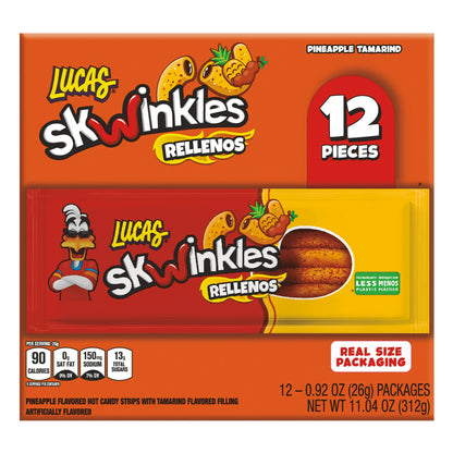 Lucas Skwinkles Rellenos Pineapple Tamarind Candy, 0.92 oz, 12 Pack