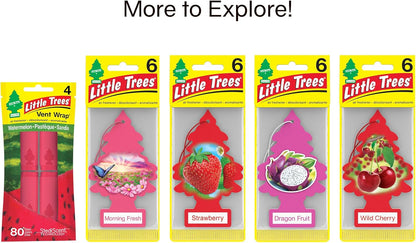 LITTLE TREES Car Air Freshener | Hanging Tree Provides Long Lasting Scent for Auto and Home | Watermelon, 24 Air Fresheners