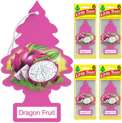 LITTLE TREES Car Air Freshener | Hanging Tree Provides Long Lasting Scent for Auto and Home | Dragon Fruit, 24 Air Fresheners